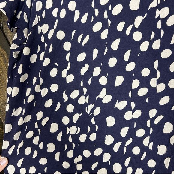Maeve Anthropologie Clemente Cotton Top Women's Size XL Navy Blue Dots - Picture 10 of 11